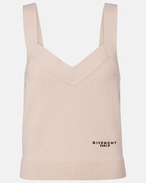 Givenchy Logo Wool And Cashmere Tank Top - Natural