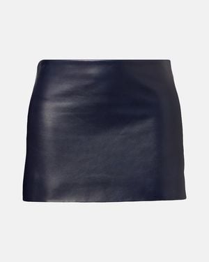 KHAITE Jett Leather Miniskirt - Blue