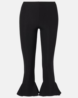 Nensi Dojaka Cropped Flared Capri Trousers - Black