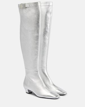 Tom Ford Metallic Over-The-Knee Boots - White