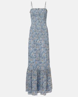 Veronica Beard Clem Floral Cotton And Silk Maxi Dress - Blue