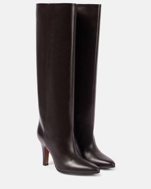 The Row Prudence Leather Knee-High Boots - Black