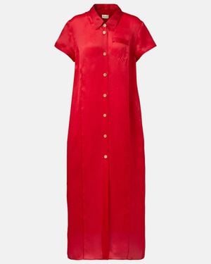 KHAITE Effy Silk And Cotton Organza Maxi Dress - Red