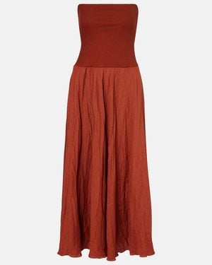 Johanna Ortiz Light And Sound Linen-Blend Maxi Dress - Red