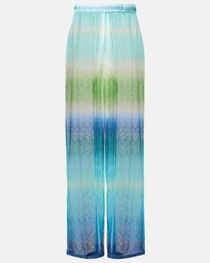 Missoni Zigzag Palazzo Trousers - Blue