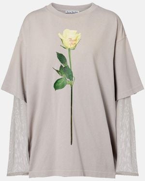 Acne Studios Edra Printed Cotton Jersey T-Shirt - Gray