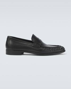 Magnanni Leather Penny Loafers - Black