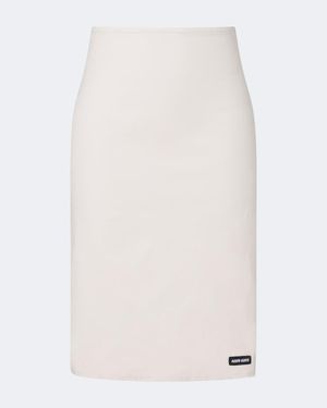 Miu Miu Cotton-Blend Poplin Pencil Skirt - White