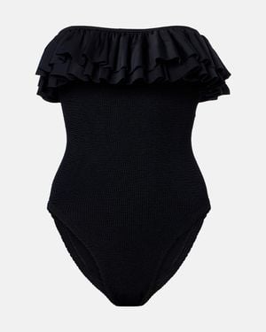 Hunza G Eloise Ruffled Swimsuit - Black