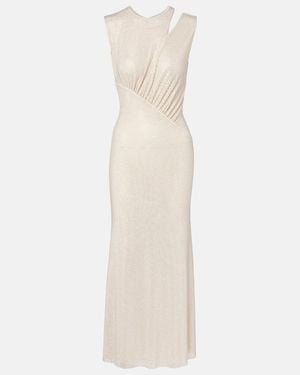Self-Portrait Embellished Cutout Midi Dress - White