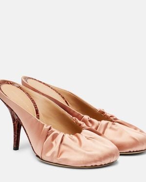 Dries Van Noten 90 Satin Mules - Pink