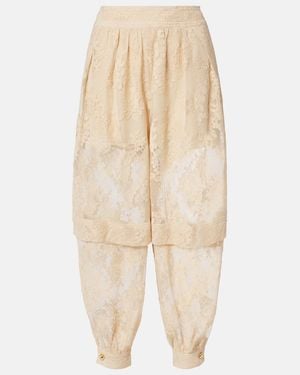Zimmermann Hypnotic Layered Lace Barrel-Leg Trousers - Natural