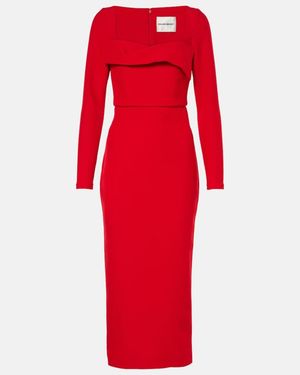 Roland Mouret Draped Crepe Midi Dress - Red
