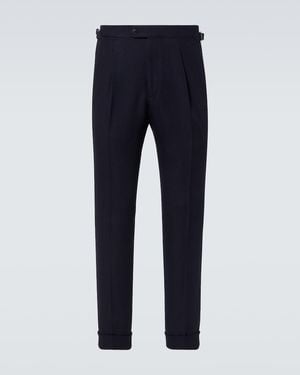 Saman Amel Amie Wool Straight Trousers - Blue