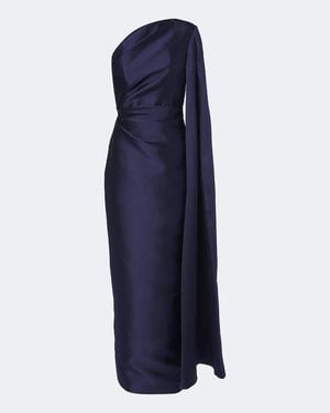Solace London One-Shoulder Robe Veya Aus Satin - Blau