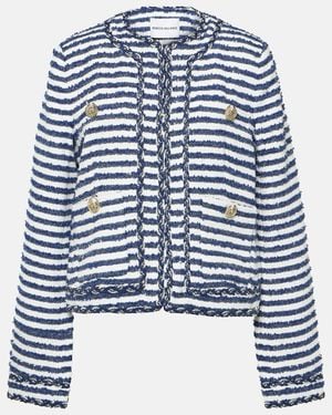 Rebecca Vallance Matteo Striped Boucle Jacket - Blue