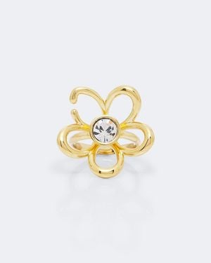Oscar de la Renta Ring Mit Kristallen - Mettallic