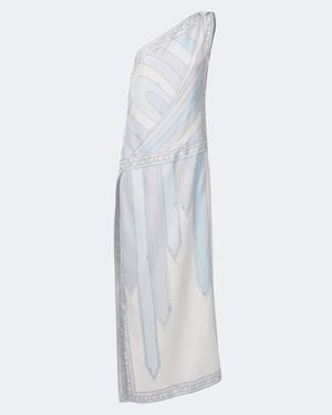 PUCCI Iride One-Shoulder Silk Twill Gown - White