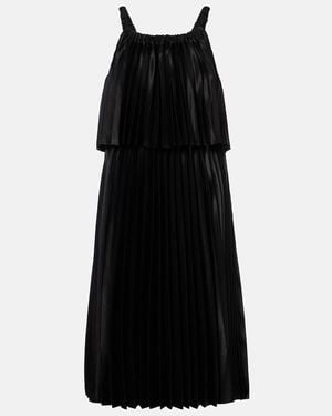 Noir Kei Ninomiya Satin Midi Dress - Black