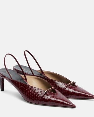 Tom Ford Croc-Effect Leather Slingback Court Shoes - Brown