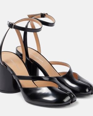 Maison Margiela Tabi Leather Court Shoes - Black