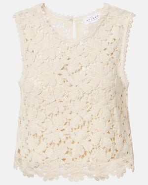 Velvet Simona Cotton-Blend Guipure Lace Top - Natural