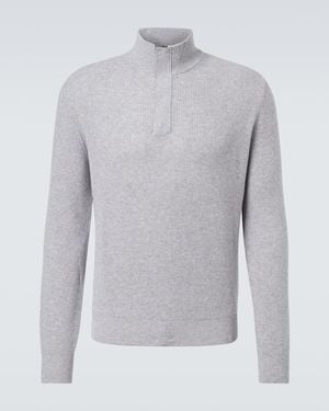 Canali Waffle-Knit Wool And Cashmere Jumper - Grey