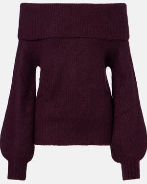Jardin Des Orangers Off-Shoulder-Pullover Aus Kaschmir Und Seide - Lila