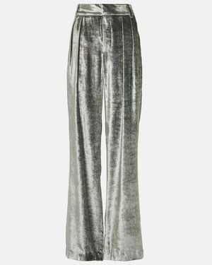 Brunello Cucinelli Velvet Wide-Leg Trousers - Grey
