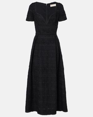 Elie Saab Macrame Midi Dress - Black