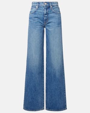 SLVRLAKE Denim Jazmine Mid-Rise Wide-Leg Jeans - Blue