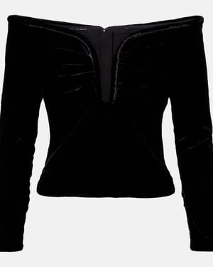 Roland Mouret Off-Shoulder-Top Aus Samt - Schwarz