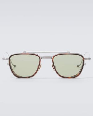 Jacques Marie Mage Ayrton Senna 1992 Aviator Sunglasses - Brown