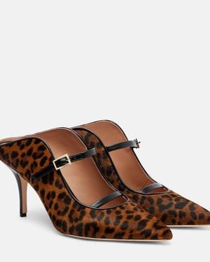 Malone Souliers Gala 70 Leopard-Print Calf Hair Mules - Brown