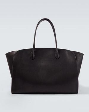 The Row Marlo 17 Leather Tote Bag - Black