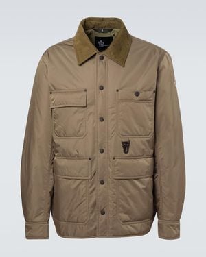 Moncler Waterton Corduroy-Trimmed Down Jacket - Green