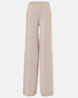 Ralph Lauren Wool Wide-Leg Trousers - Natural