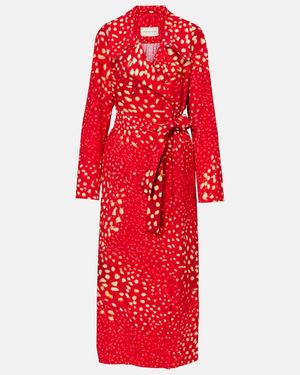 Dries Van Noten Printed Coat - Red