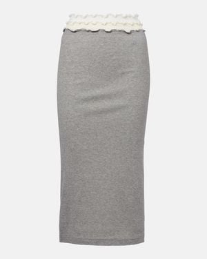 Jil Sander Layered Jersey Midi Skirt - Gray