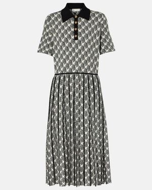 Tory Burch Abstract-Pattern Print Midi Dress - Black