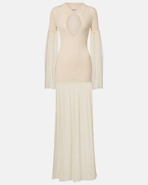 AYA MUSE Calla Cutout Ribbed Maxi Dress - White
