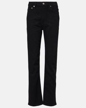 Citizens of Humanity Zurie Long High-Rise Straight Jeans - Black