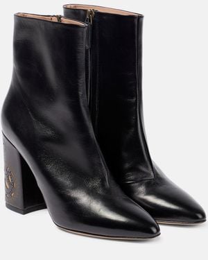 Etro Perforated Leather Ankle Boots - Black