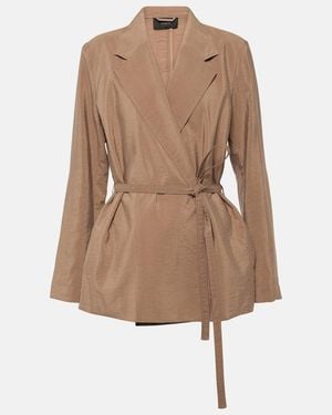 JOSEPH Mayet Silk-Blend Twill Blazer - Brown