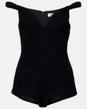 Self-Portrait Combi-Short A Encolure Bardot - Noir