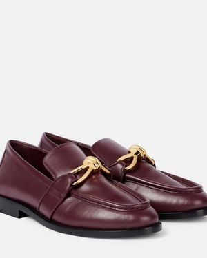 Bottega Veneta Astaire Knot Leather Loafers - Purple