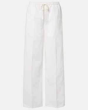 Citizens of Humanity Aurora Cotton And Linen Wide-Leg Trousers - White