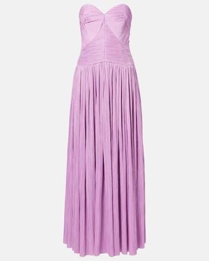 Jonathan Simkhai Aubriella Gathered Plisse Gown - Purple