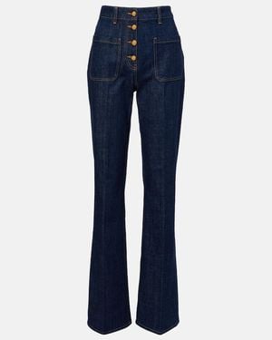 Valentino Jeans Flared De Tiro Alto - Azul