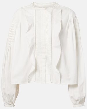 Isabel Marant Cubraly Ruffled Cotton Blouse - White